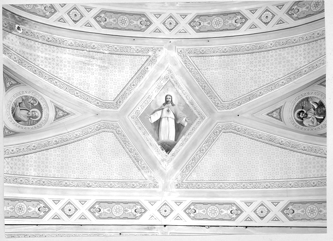 quattro evangelisti ispirati dai loro simboli (soffitto dipinto, complesso decorativo) - ambito Italia centrale (fine/inizio secc. XIX/ XX)
