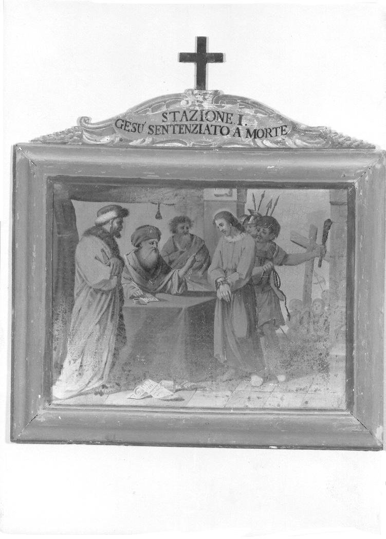 stazione I: Gesù condannato a morte (Via Crucis, elemento d'insieme) - ambito Italia centrale (prima metà sec. XIX)