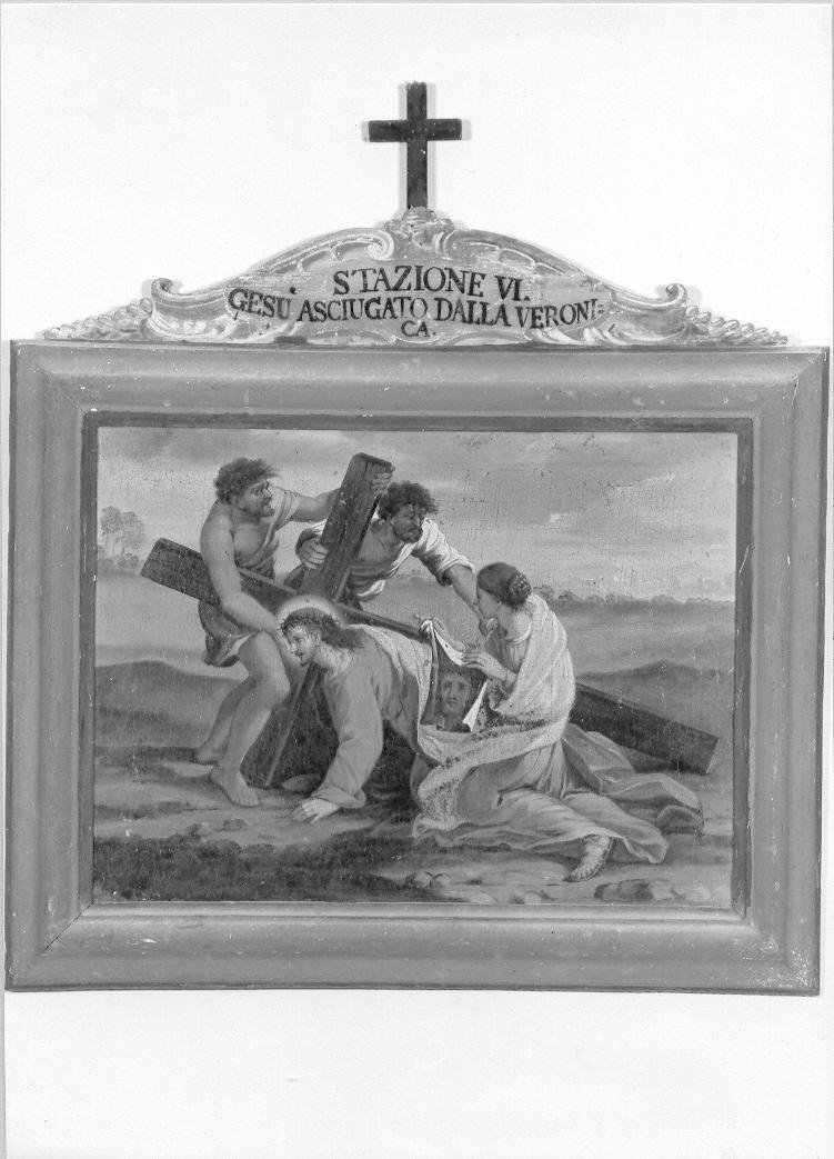 stazione VI: Gesù asciugato dalla Veronica (Via Crucis, elemento d'insieme) - ambito Italia centrale (prima metà sec. XIX)