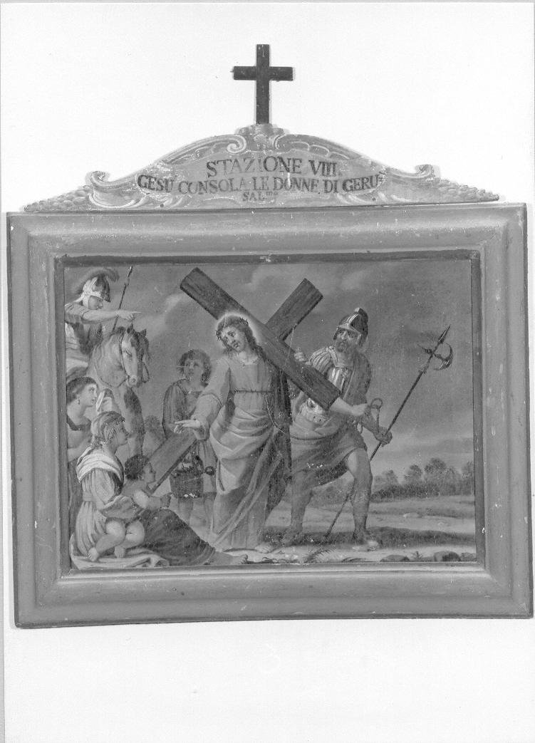stazione VIII: Gesù consola le donne di Gerusalemme (Via Crucis, elemento d'insieme) - ambito Italia centrale (prima metà sec. XIX)