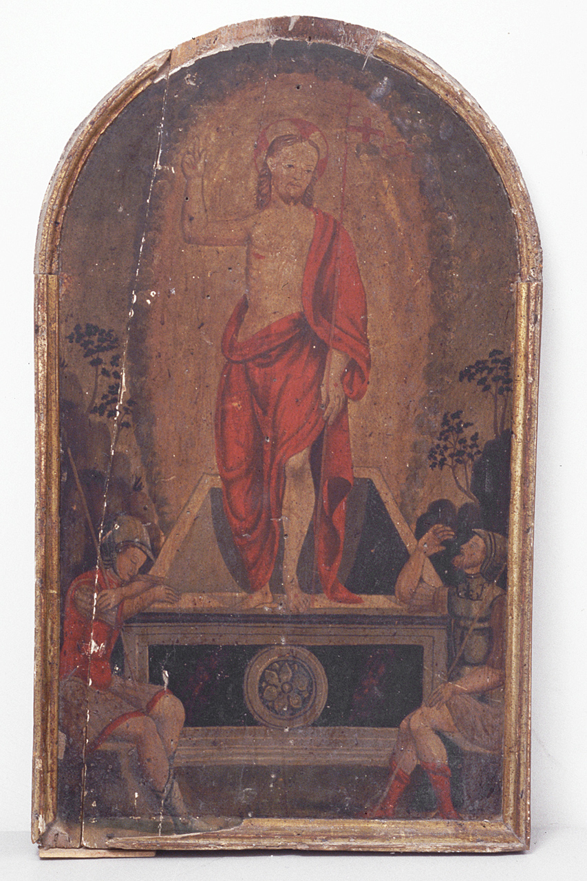 Cristo risorto benedicente (dipinto) - ambito fabrianese (fine/inizio secc. XVI/ XVII)
