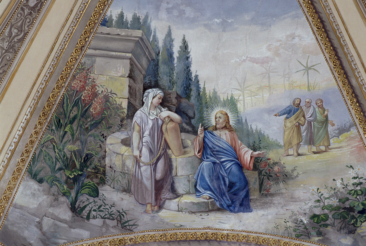 Cristo e la samaritana (dipinto) di Micheli Alessandro (primo quarto sec. XX)