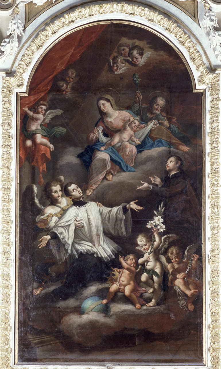 San Luigi Gonzaga in estasi davanti alla Sacra Famiglia (dipinto) di Loreti Giovanni Battista (prima metà sec. XVIII)