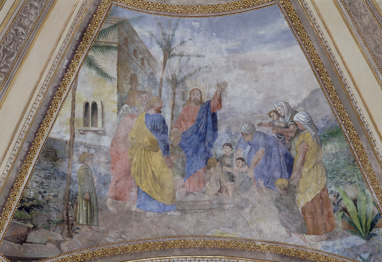 Cristo benedice i fanciulli (dipinto) di Micheli Alessandro (primo quarto sec. XX)