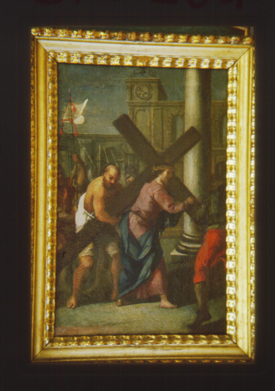 stazione II: Gesù caricato della croce (Via Crucis, elemento d'insieme) - ambito Italia centrale (fine/inizio secc. XVIII/ XIX)