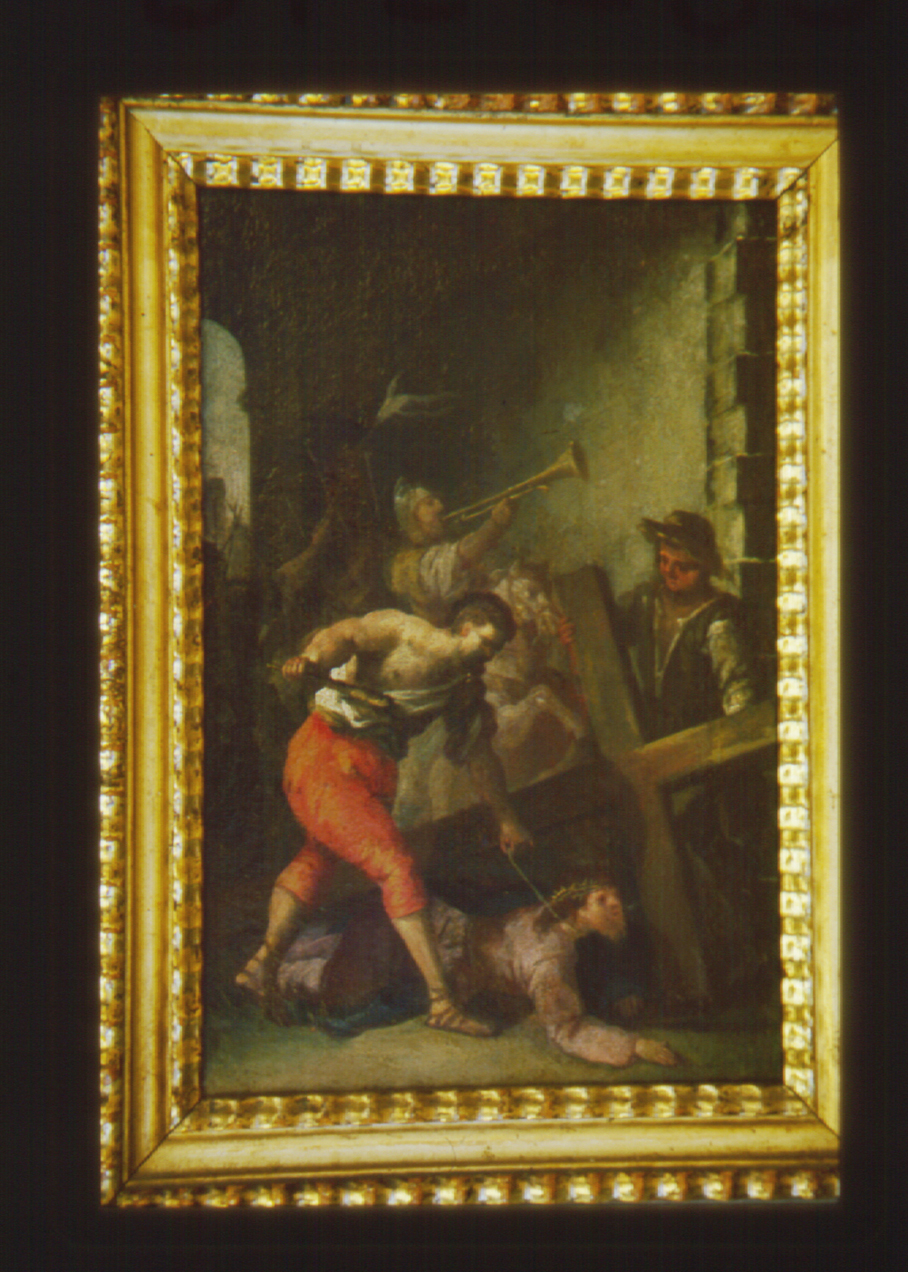 stazione III: Gesù cade sotto la croce la prima volta (Via Crucis, elemento d'insieme) - ambito Italia centrale (fine/inizio secc. XVIII/ XIX)