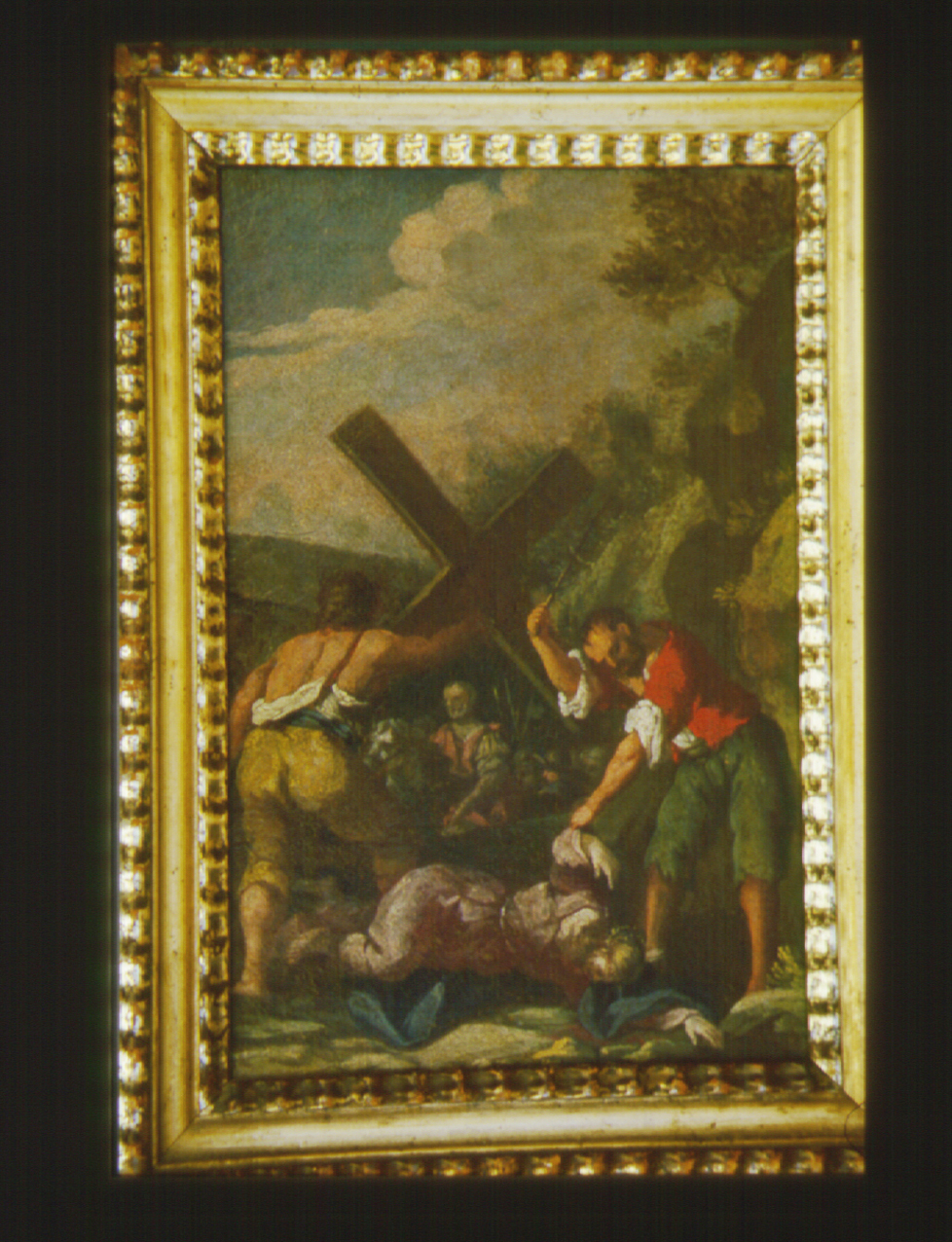 stazione IX: Gesù cade sotto la croce la terza volta (Via Crucis, elemento d'insieme) - ambito Italia centrale (fine/inizio secc. XVIII/ XIX)