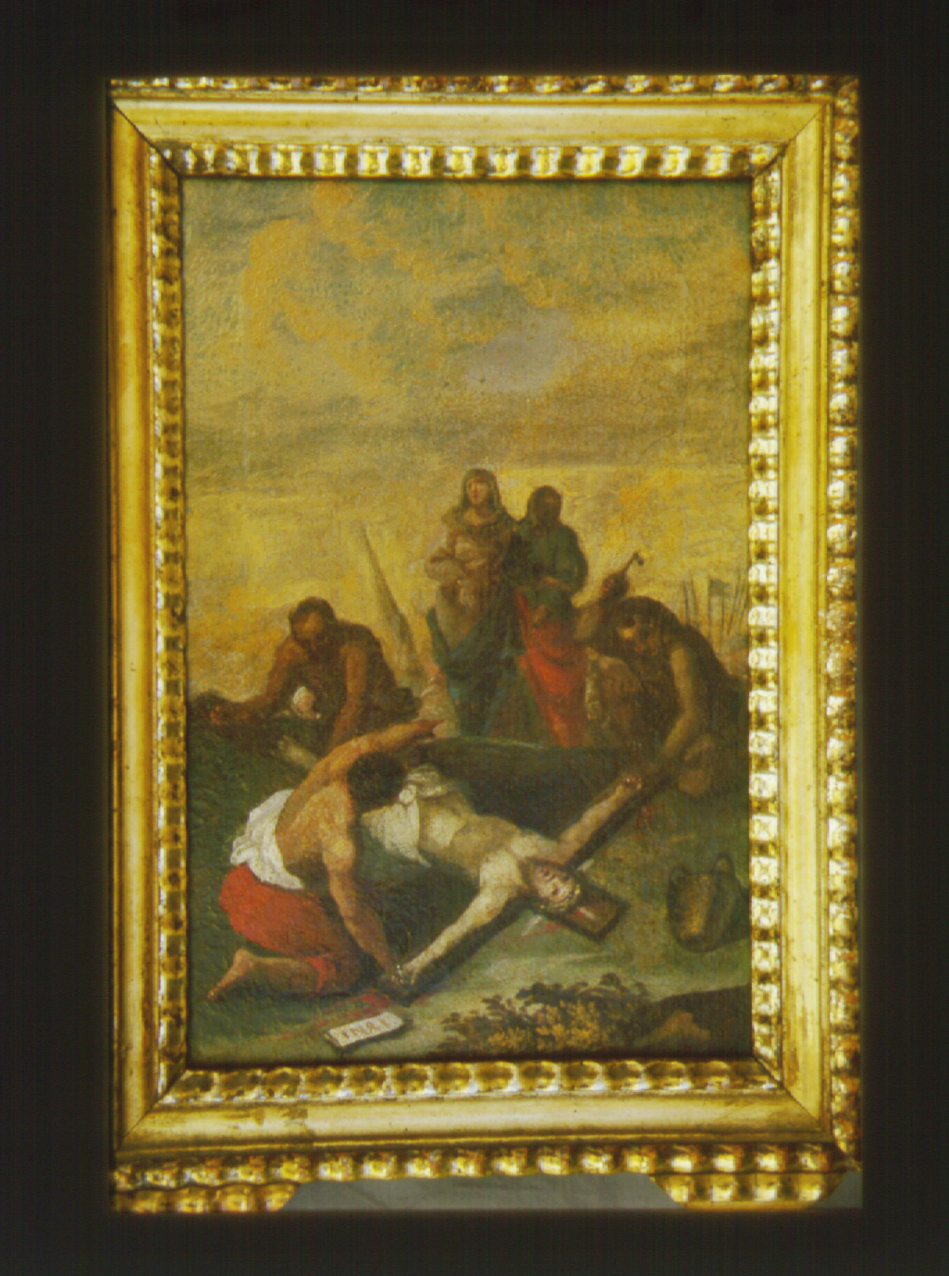 stazione XI: Gesù inchiodato alla croce (Via Crucis, elemento d'insieme) - ambito Italia centrale (fine/inizio secc. XVIII/ XIX)