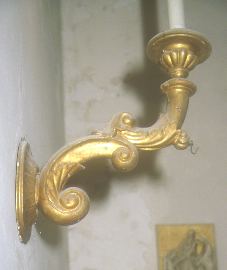 candeliere da parete, coppia - bottega marchigiana (metà sec. XIX)