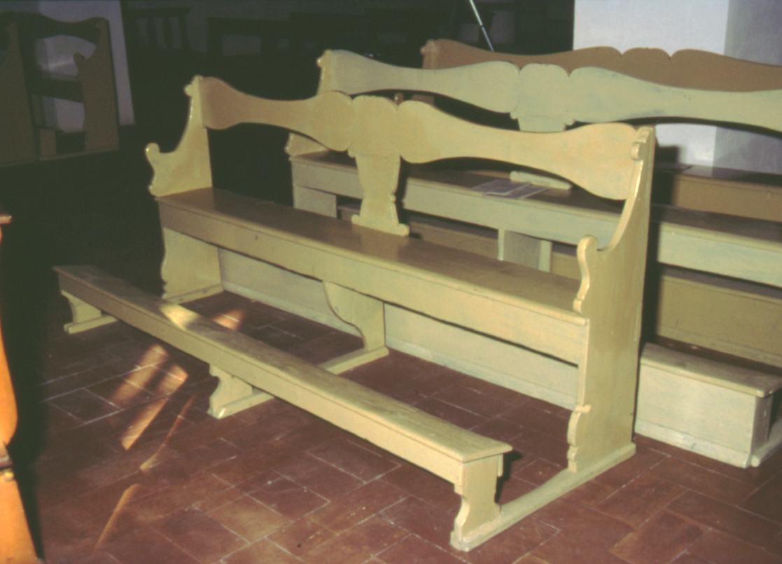 banco da chiesa, serie - bottega marchigiana (sec. XIX)