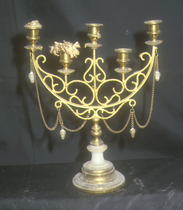 candelabro, coppia - produzione marchigiana (fine/inizio secc. XIX/ XX)