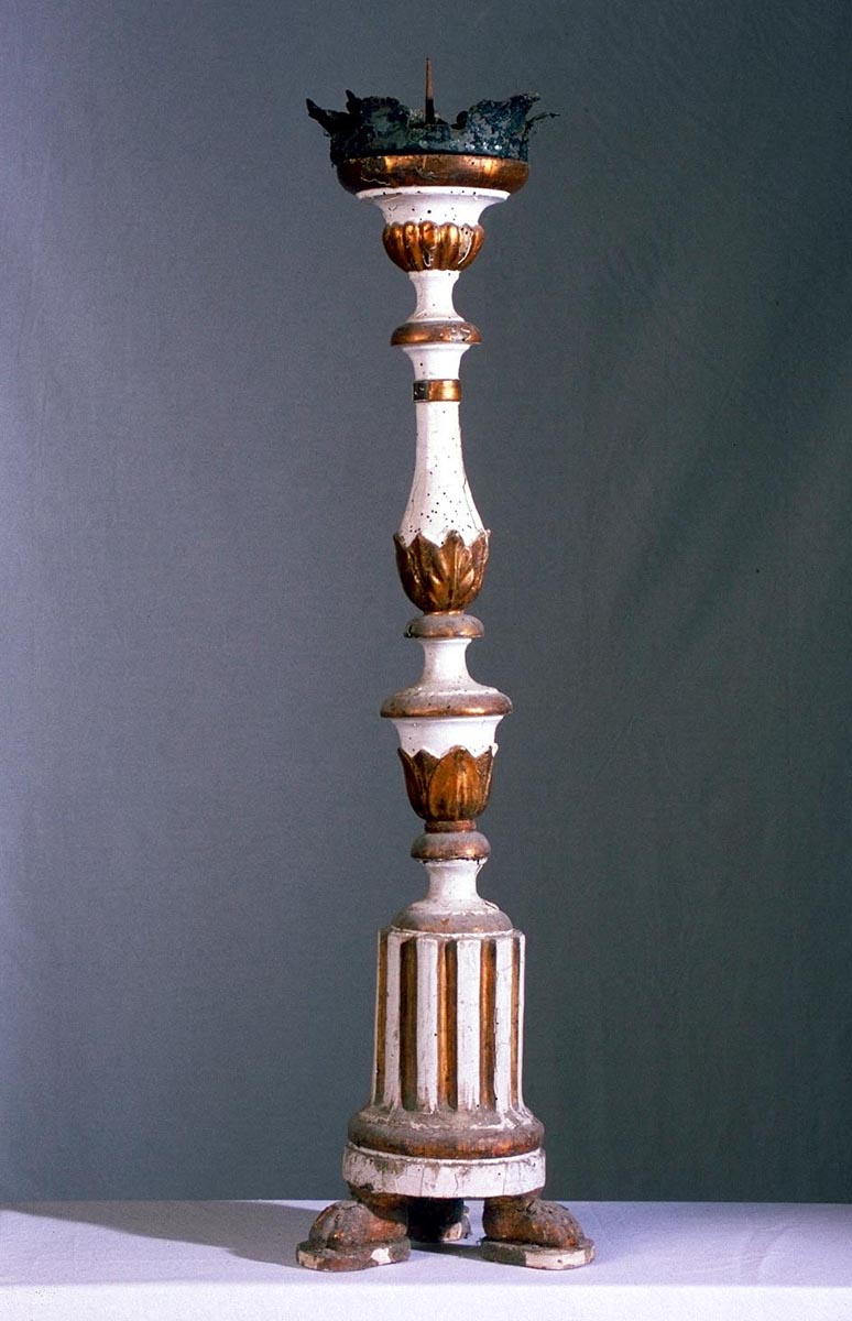 candeliere d'altare, serie - bottega marchigiana (metà sec. XIX)