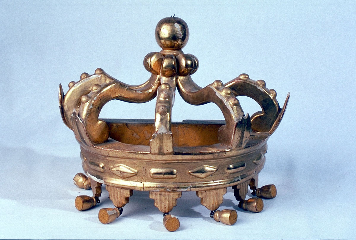 corona di tronetto per esposizione eucaristica - bottega marchigiana (fine/inizio secc. XVIII/ XIX)