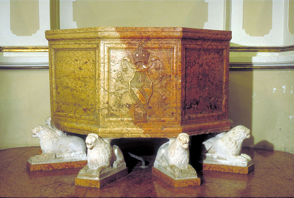 fonte battesimale - bottega marchigiana (fine sec. XV)