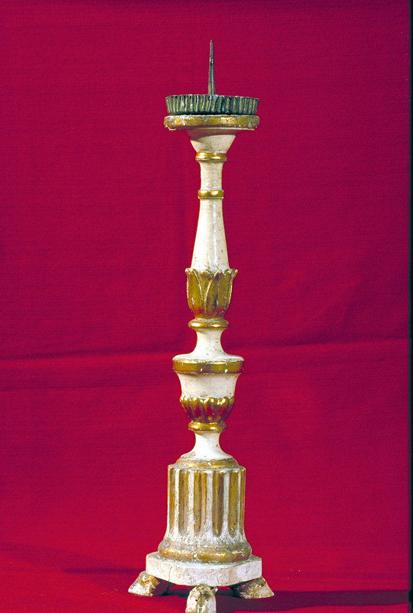 candeliere d'altare, serie - bottega marchigiana (prima metà sec. XIX)