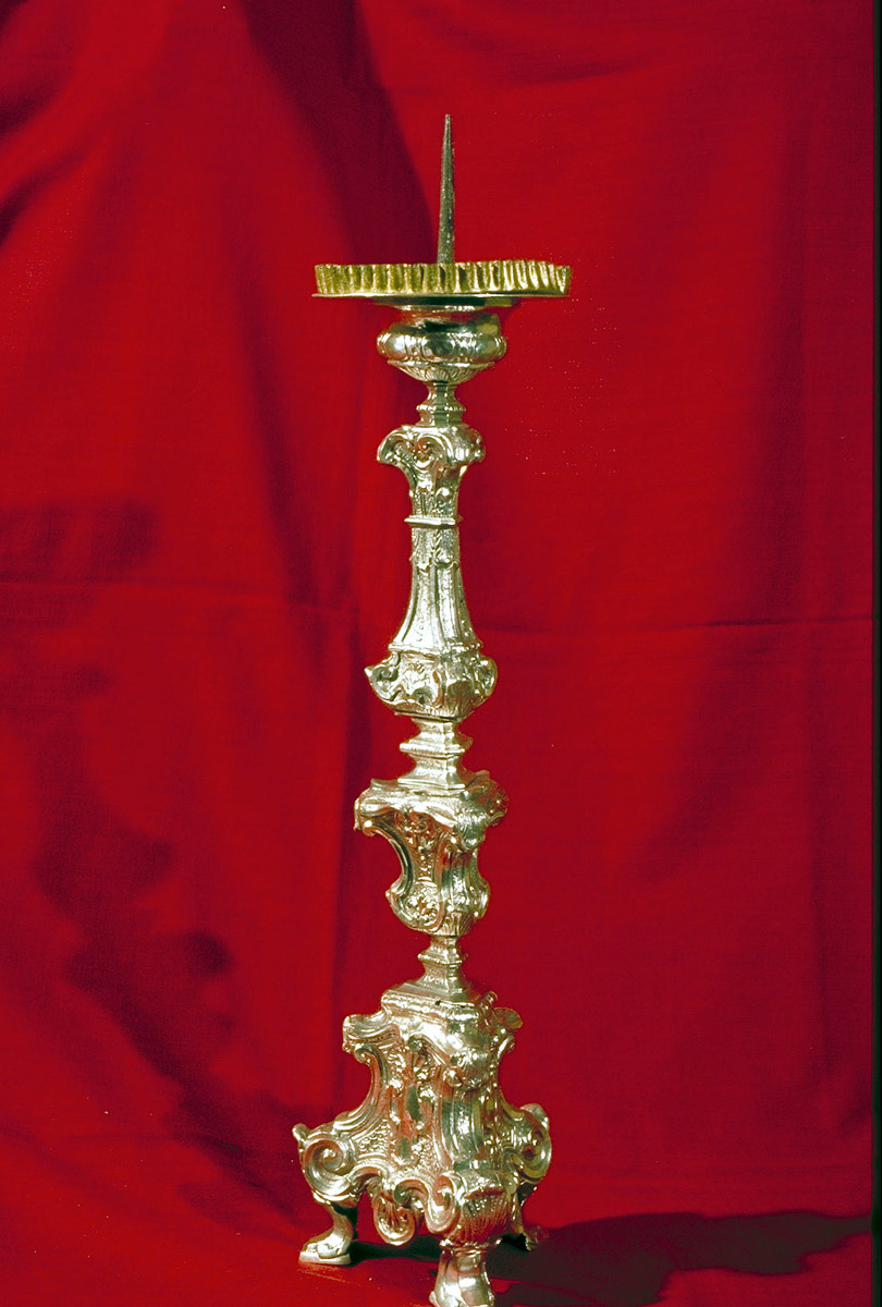 candeliere d'altare, serie - bottega romana (seconda metà sec. XVIII)