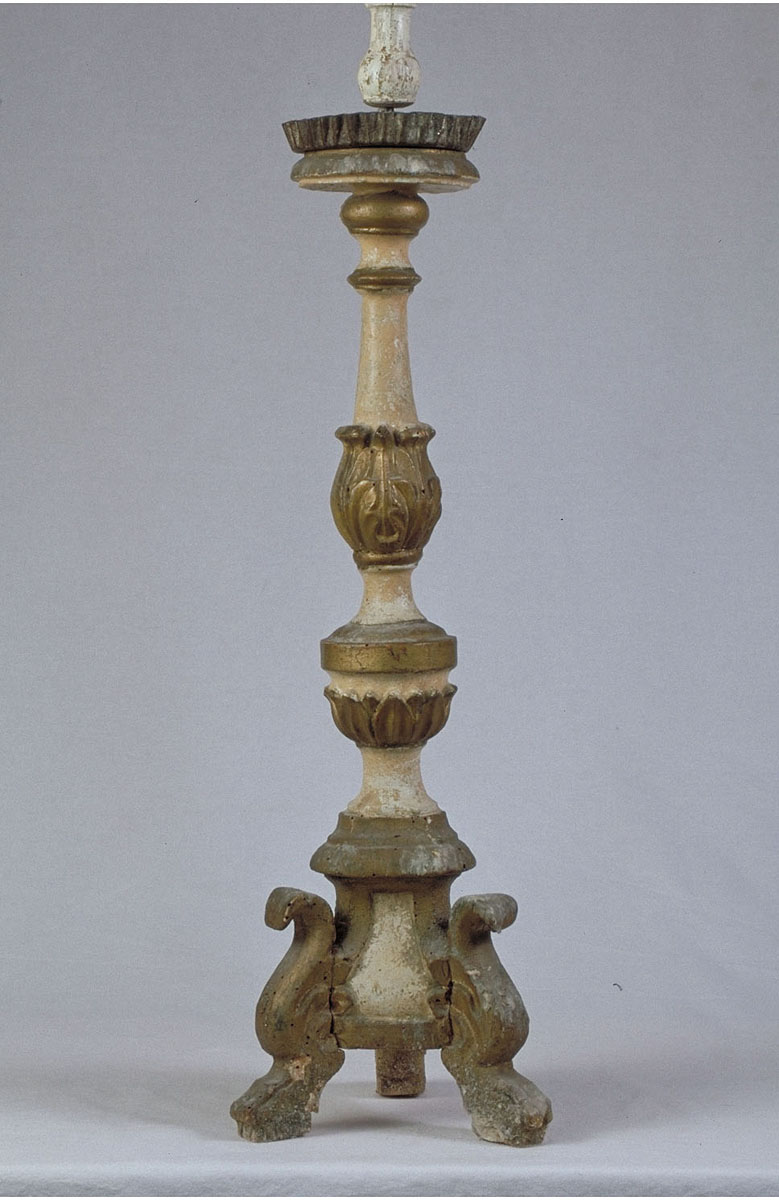 candeliere d'altare, coppia - bottega marchigiana (inizio sec. XIX)