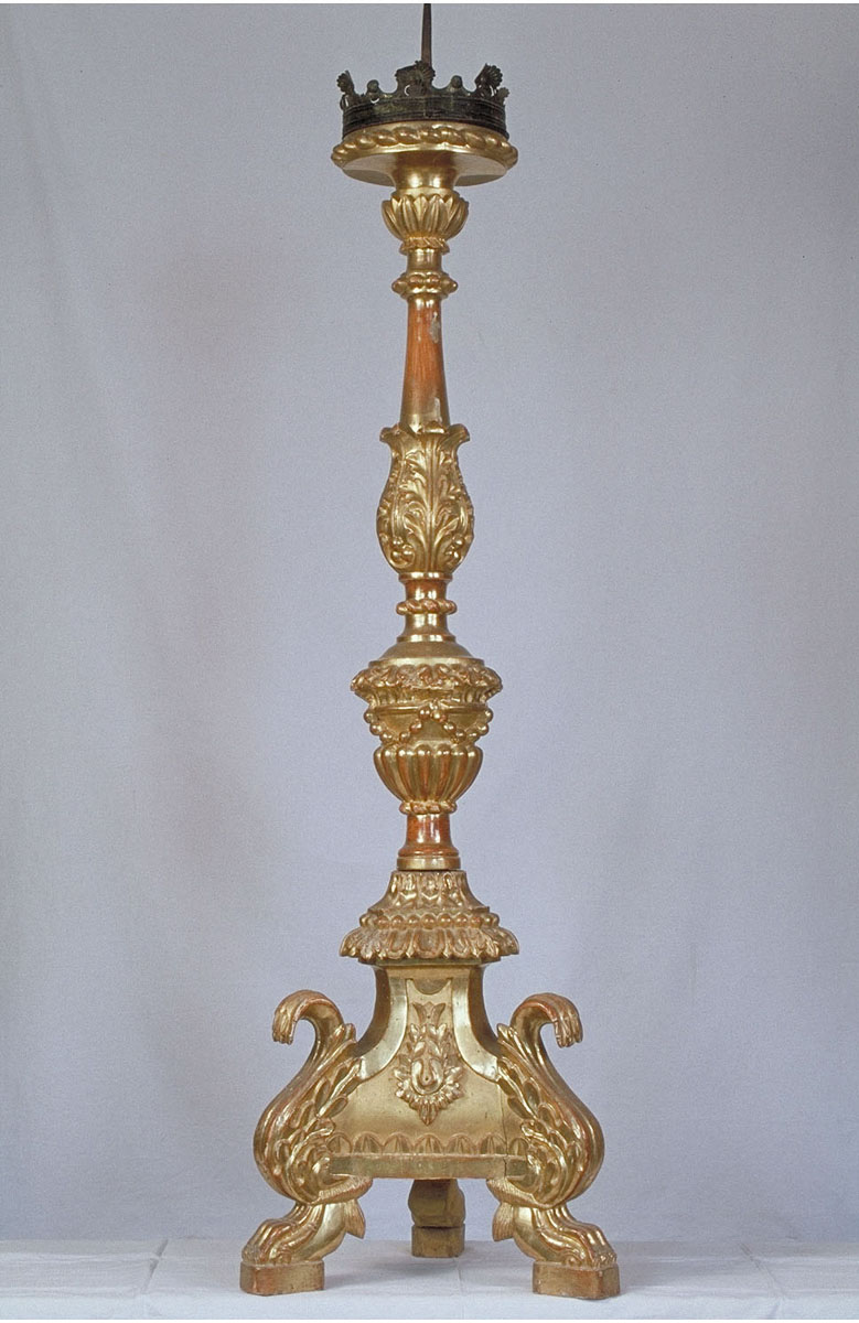 candeliere d'altare, serie - bottega romana (seconda metà sec. XVIII)