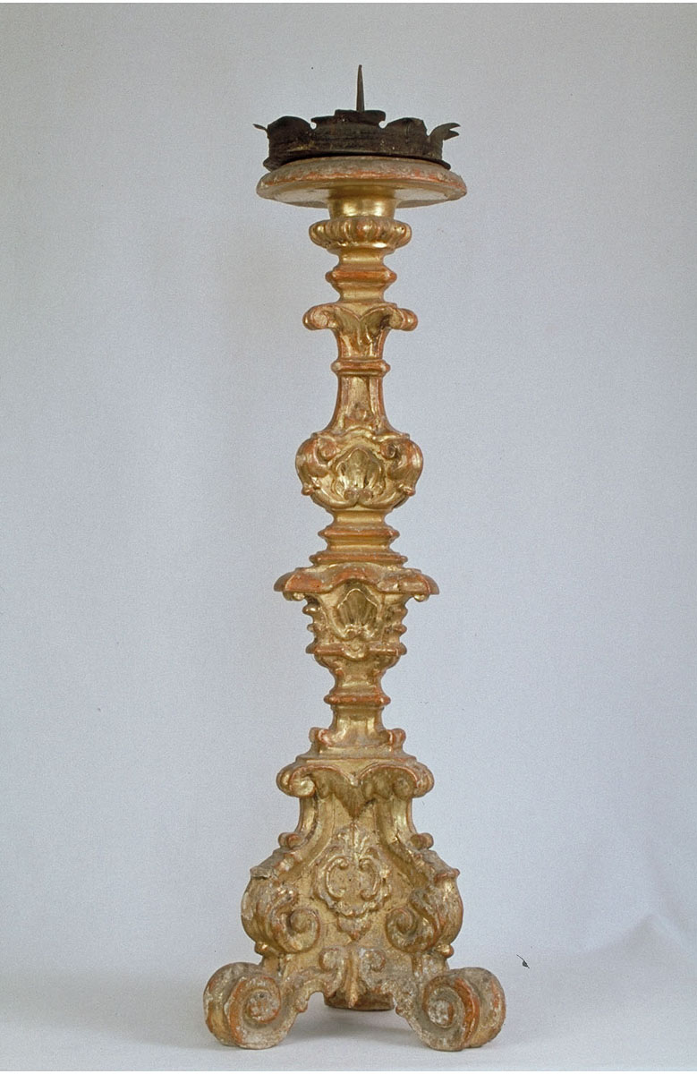 candeliere d'altare, serie - bottega marchigiana (ultimo quarto sec. XVIII)