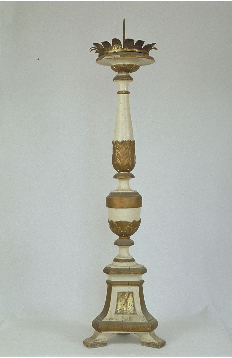 candeliere d'altare, serie - bottega marchigiana (metà sec. XIX)