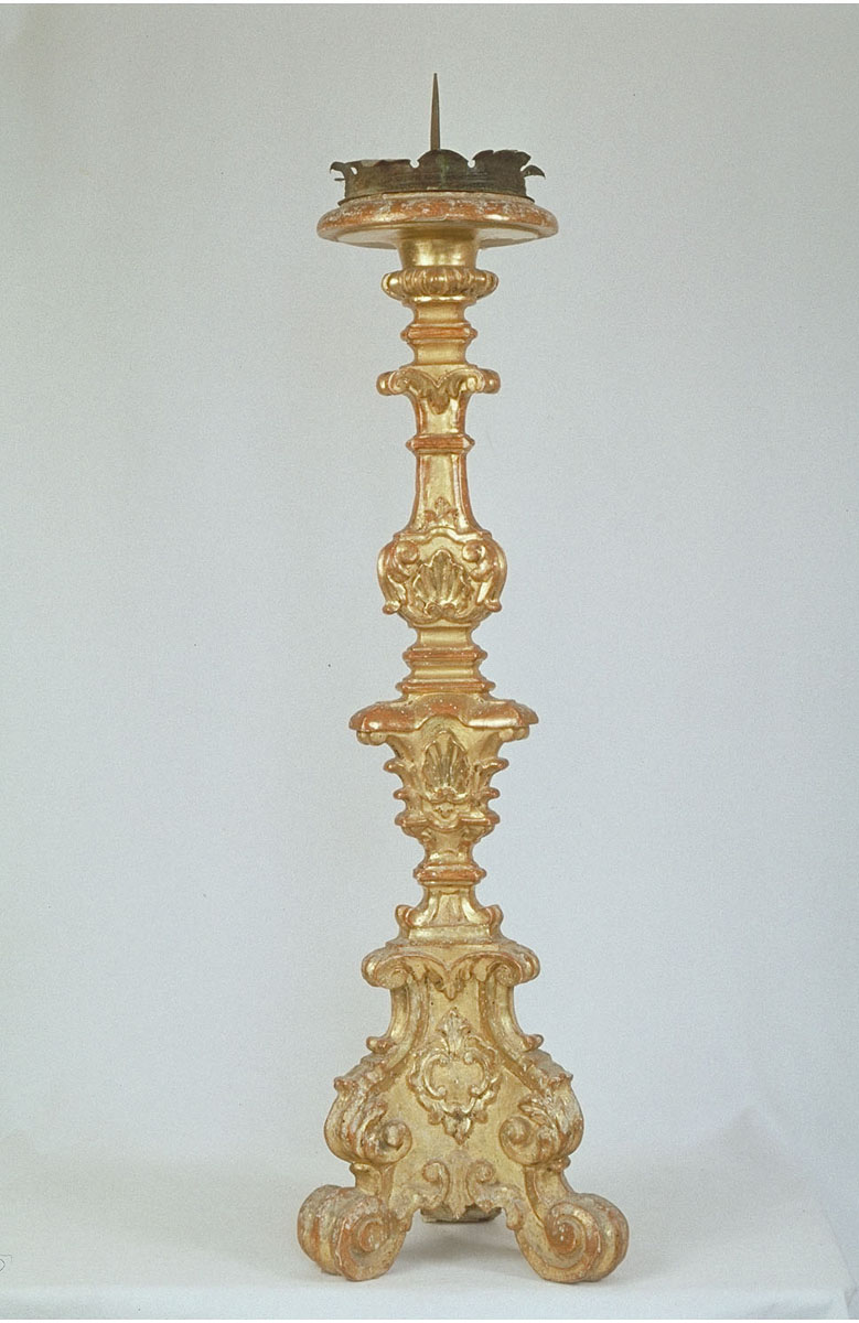 candeliere d'altare, serie - bottega marchigiana (ultimo quarto sec. XVIII)