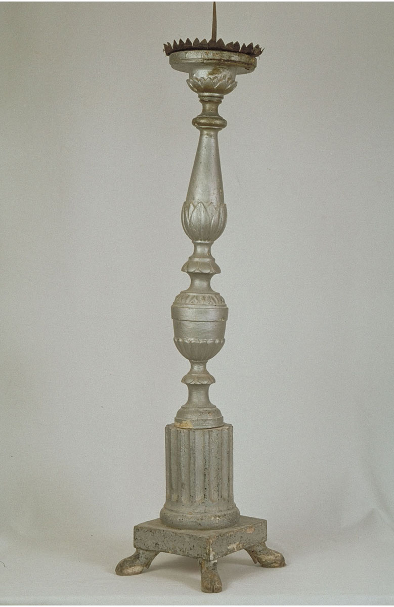 candeliere d'altare, serie - bottega marchigiana (metà sec. XIX)