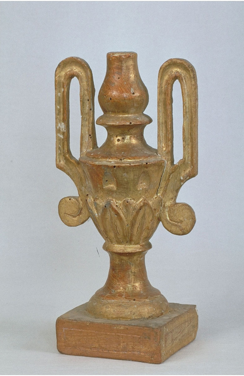 vaso d'altare con composizione floreale, serie - bottega marchigiana (inizio sec. XIX)
