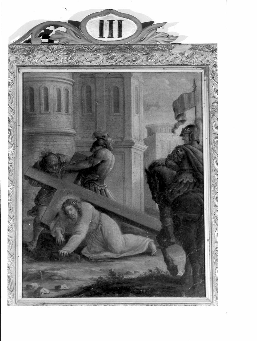 stazione XI: Gesù inchiodato alla croce (Via Crucis, elemento d'insieme) - ambito marchigiano (sec. XIX)