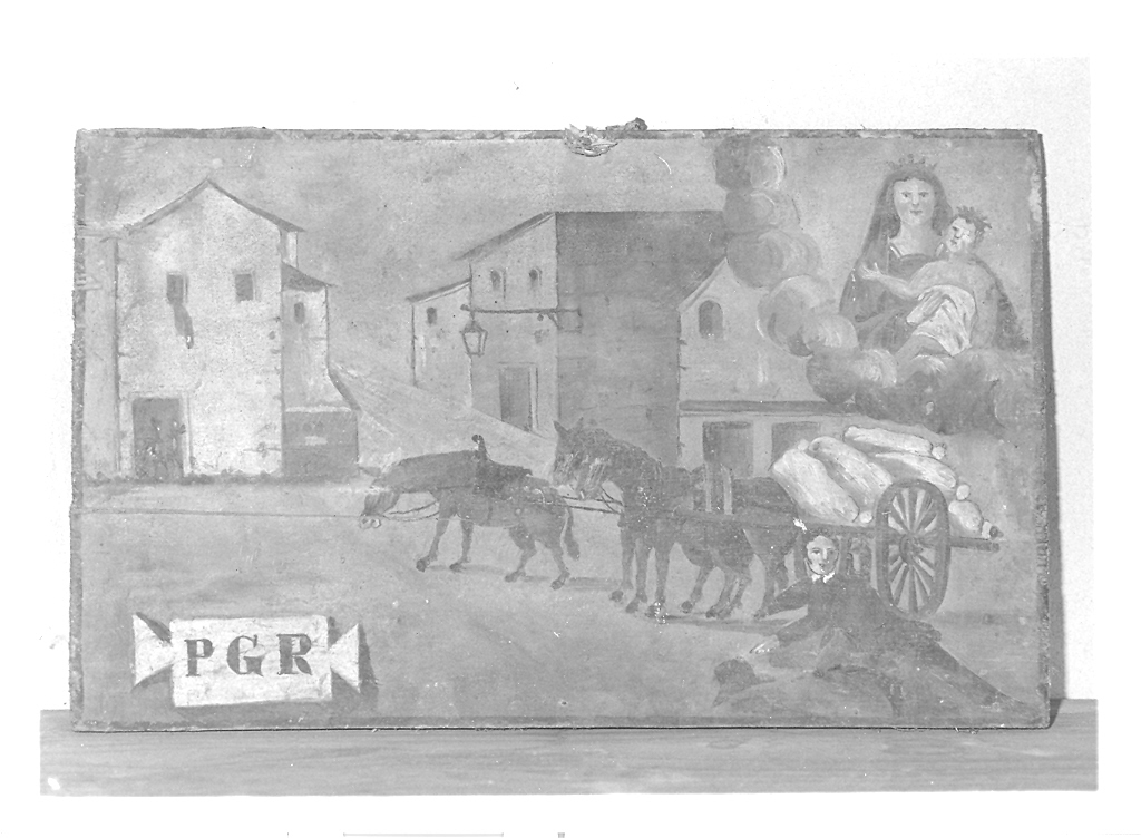 uomo salvato da una caduta dal calesse (ex voto) - ambito marchigiano (sec. XIX)