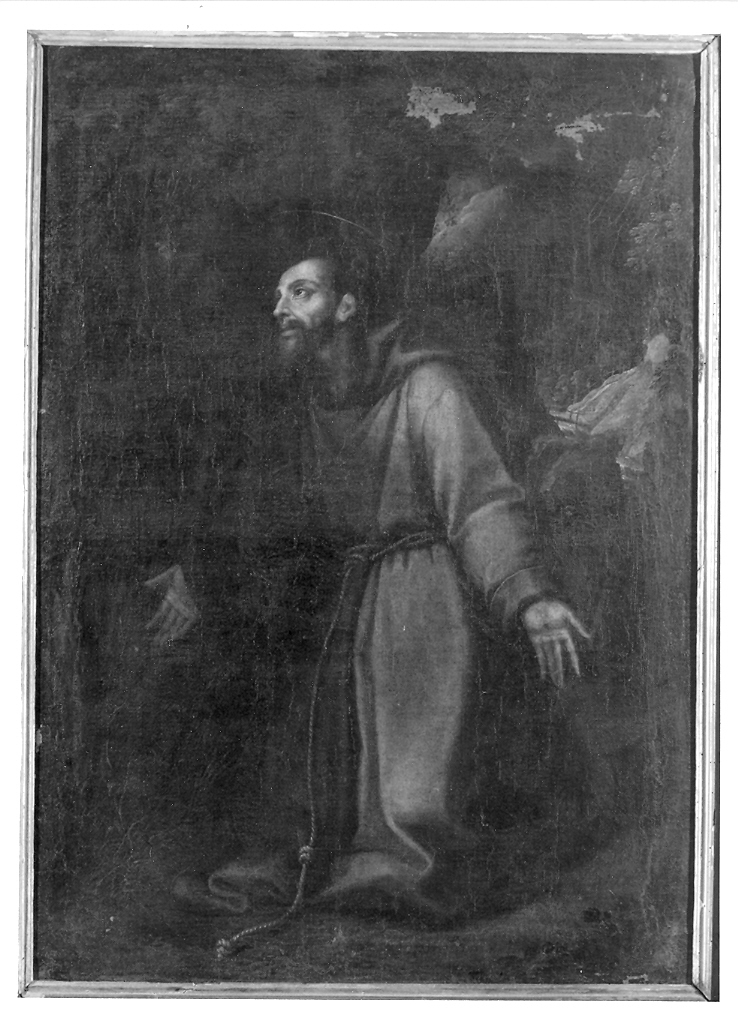 San Francesco d'Assisi in preghiera (dipinto) - ambito emiliano-marchigiano (metà sec. XVII)