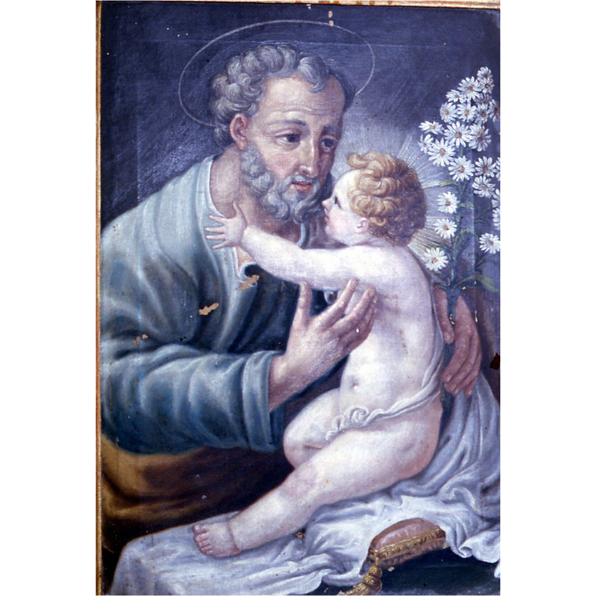 San Giuseppe e Gesù Bambino (dipinto, elemento d'insieme) - ambito marchigiano (sec. XIX)