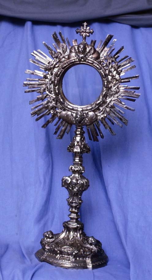 ostensorio - a raggiera - bottega romana (fine, inizio sec. XVIII, sec. XIX)