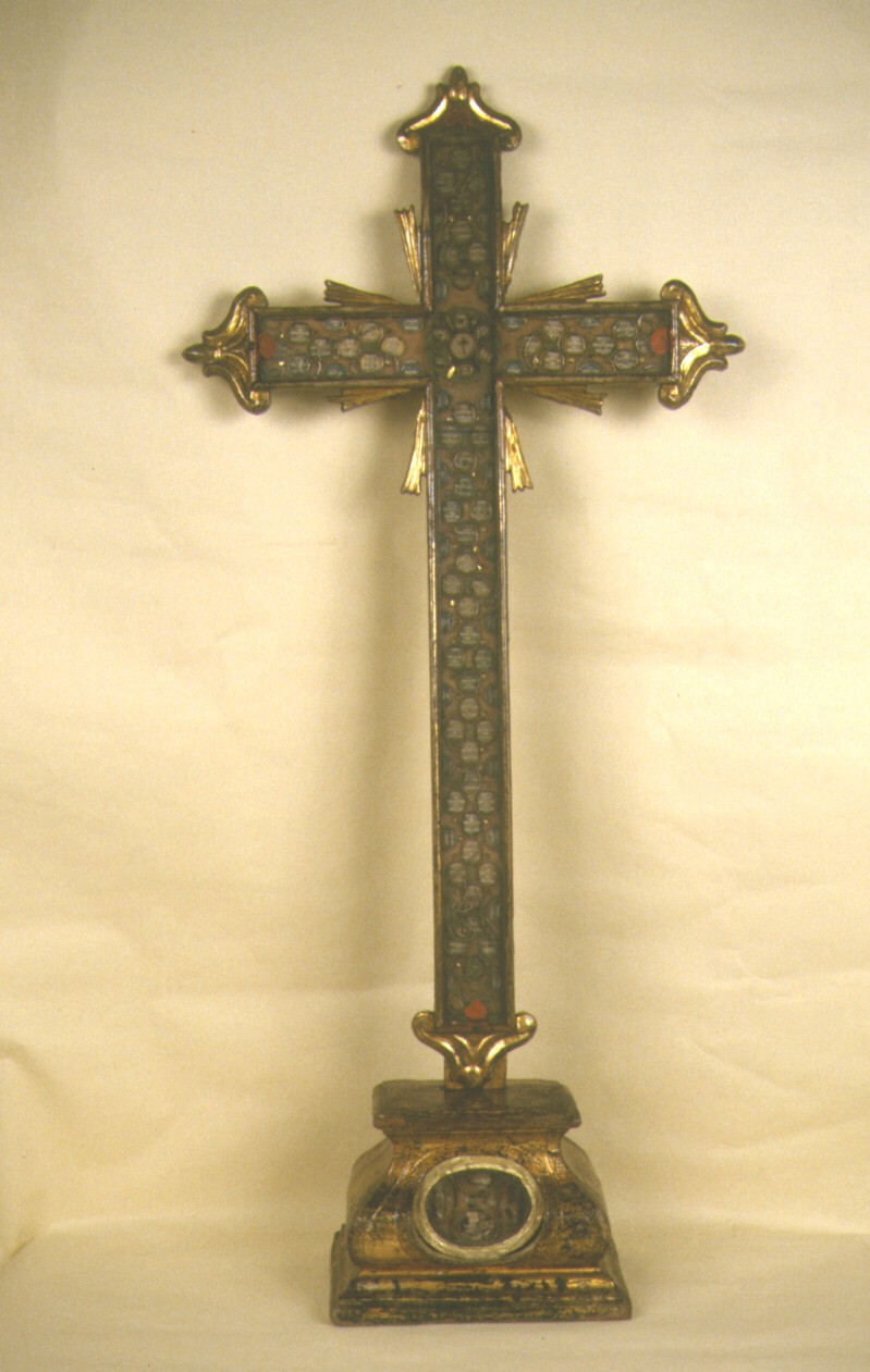 reliquiario - a croce - ambito marchigiano (sec. XIX)