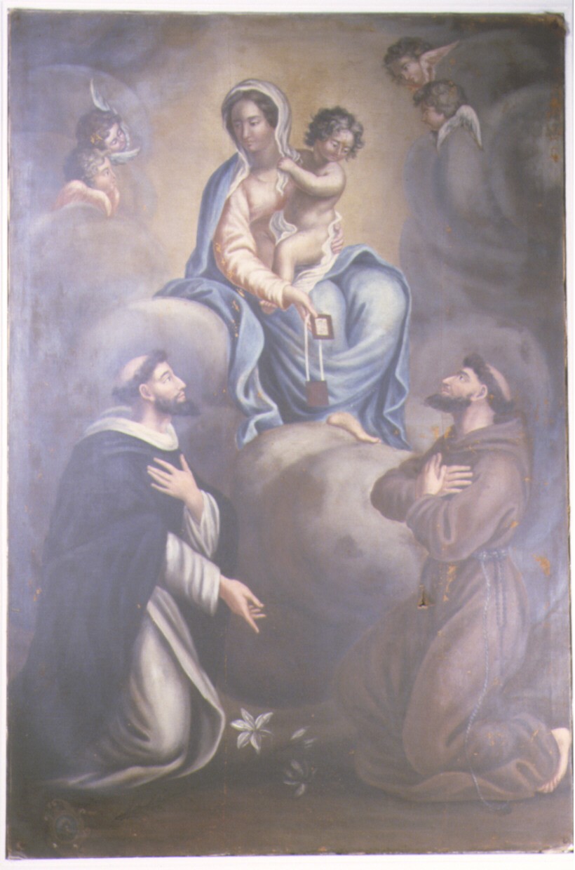 Madonna del Carmelo con Bambino e i Santi Domenico e Francesco (dipinto) - ambito marchigiano (fine/inizio secc. XVIII/ XIX)