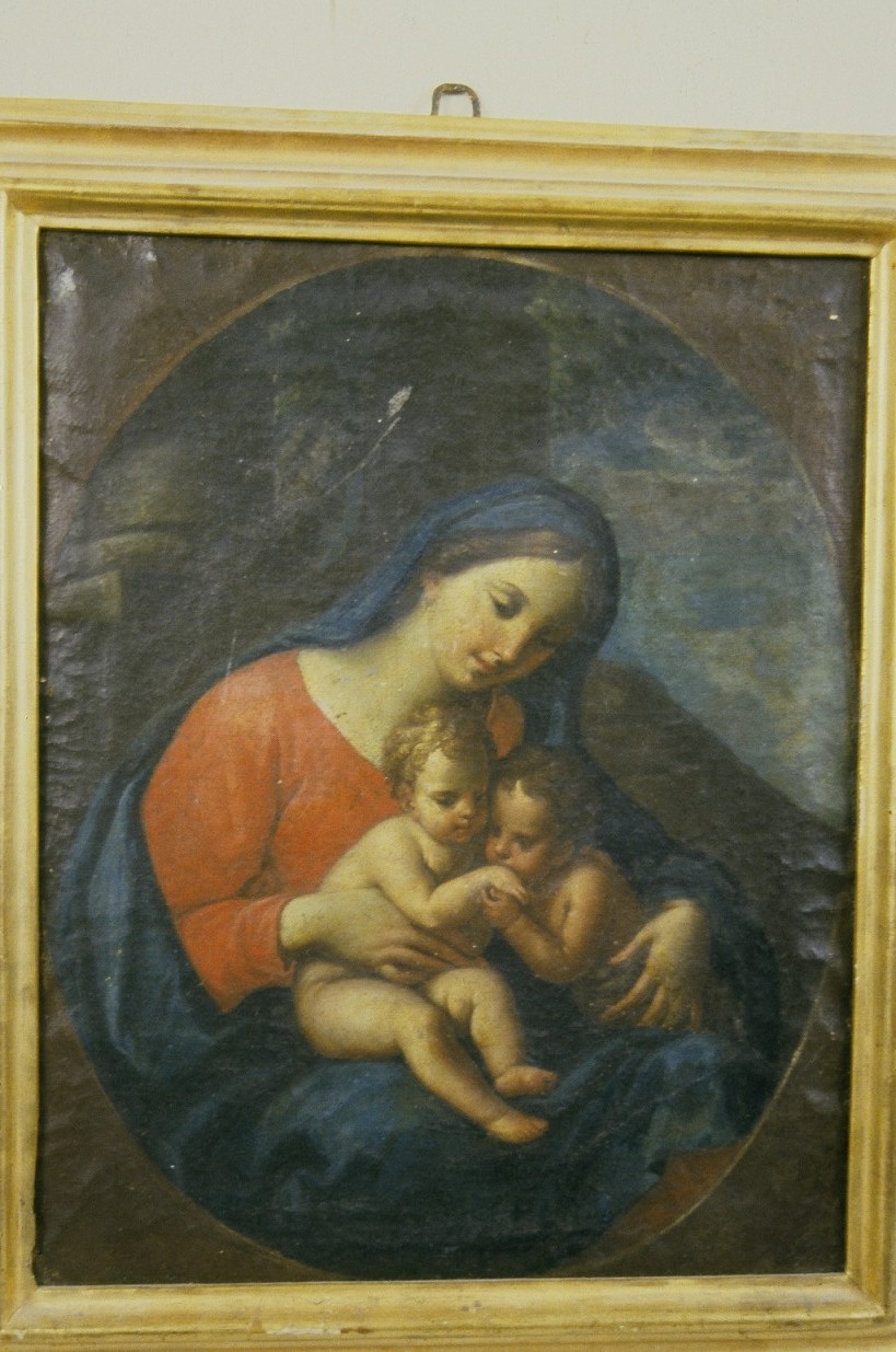 Madonna con Bambino e San Giovannino (dipinto, elemento d'insieme) - bottega italiana (fine/inizio secc. XVIII/ XIX)