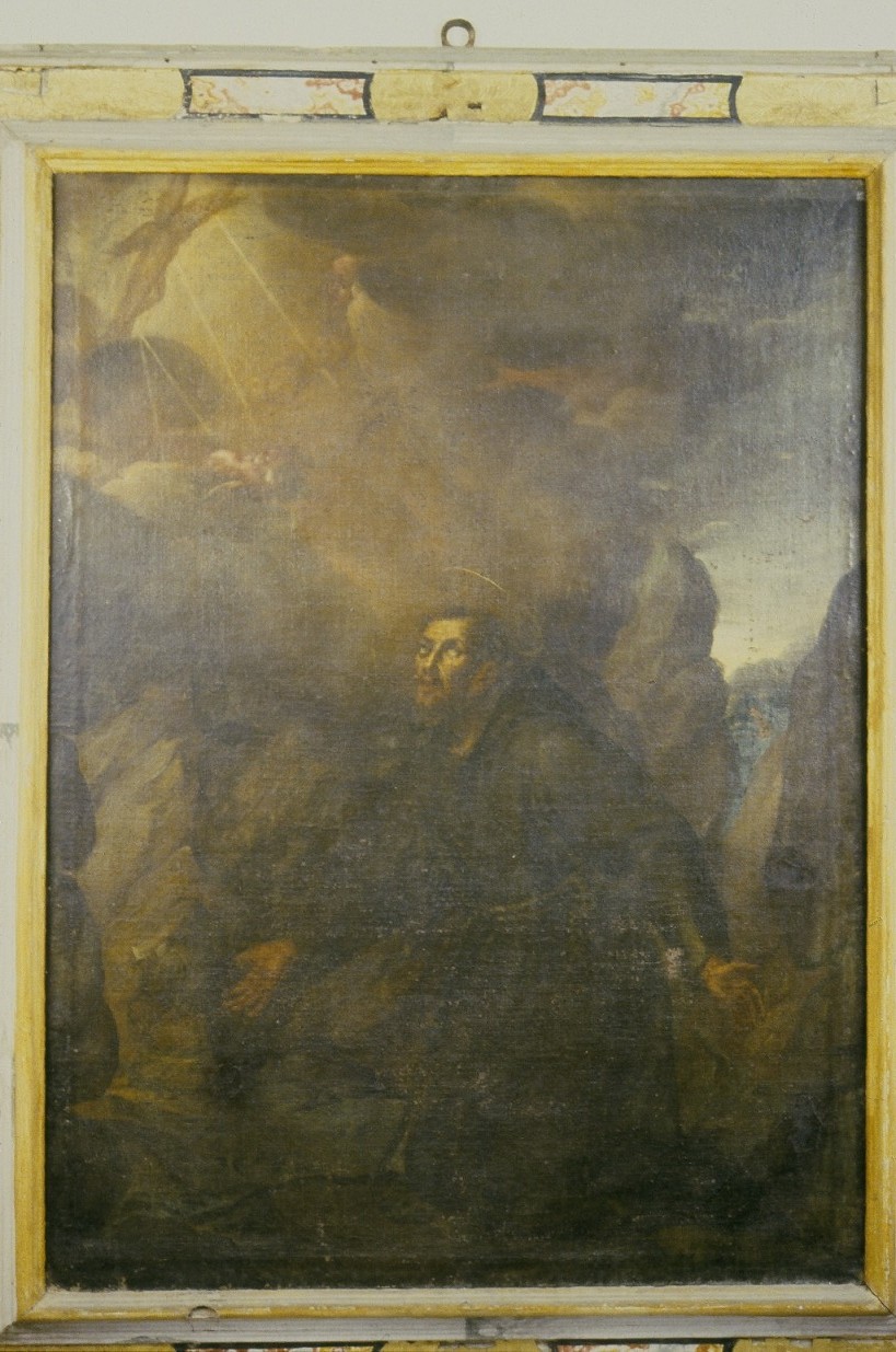 San Francesco d'Assisi riceve le stimmate (dipinto, elemento d'insieme) - bottega marchigiana (seconda metà sec. XVII)