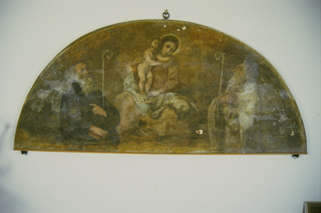 Madonna con Bambino e i Santi Benedetto e Romualdo (dipinto) - bottega marchigiana (prima metà sec. XVII)