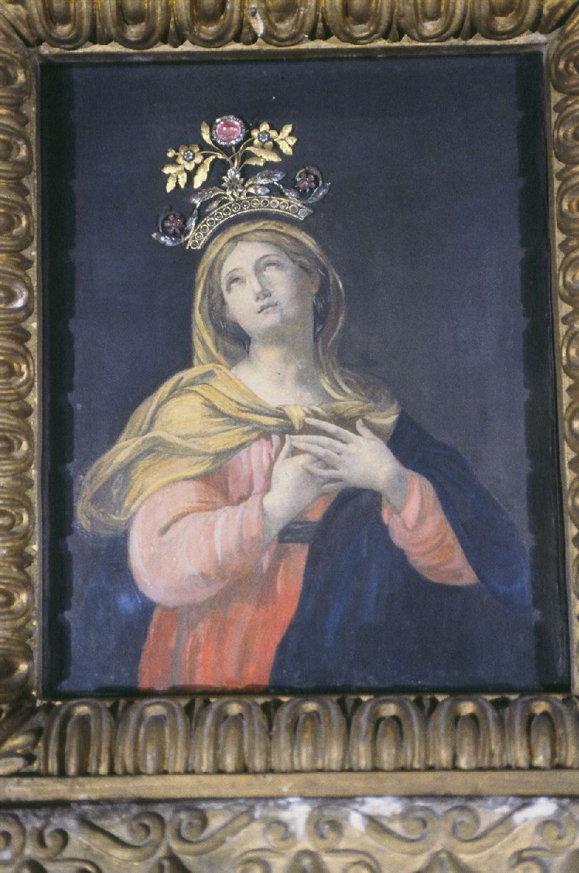 Madonna con personaggi che implorano il suo aiuto (dipinto, elemento d'insieme) - ambito Italia centrale (seconda metà sec. XVIII)