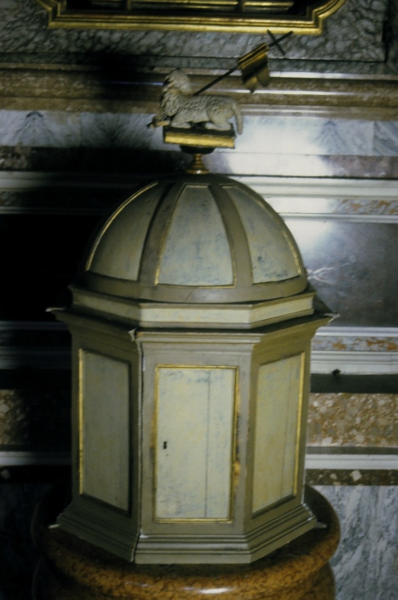 fonte battesimale, elemento d'insieme - bottega marchigiana (prima metà sec. XIX)