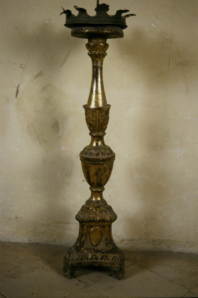 candeliere, serie - bottega marchigiana (fine/inizio secc. XVIII/ XIX)