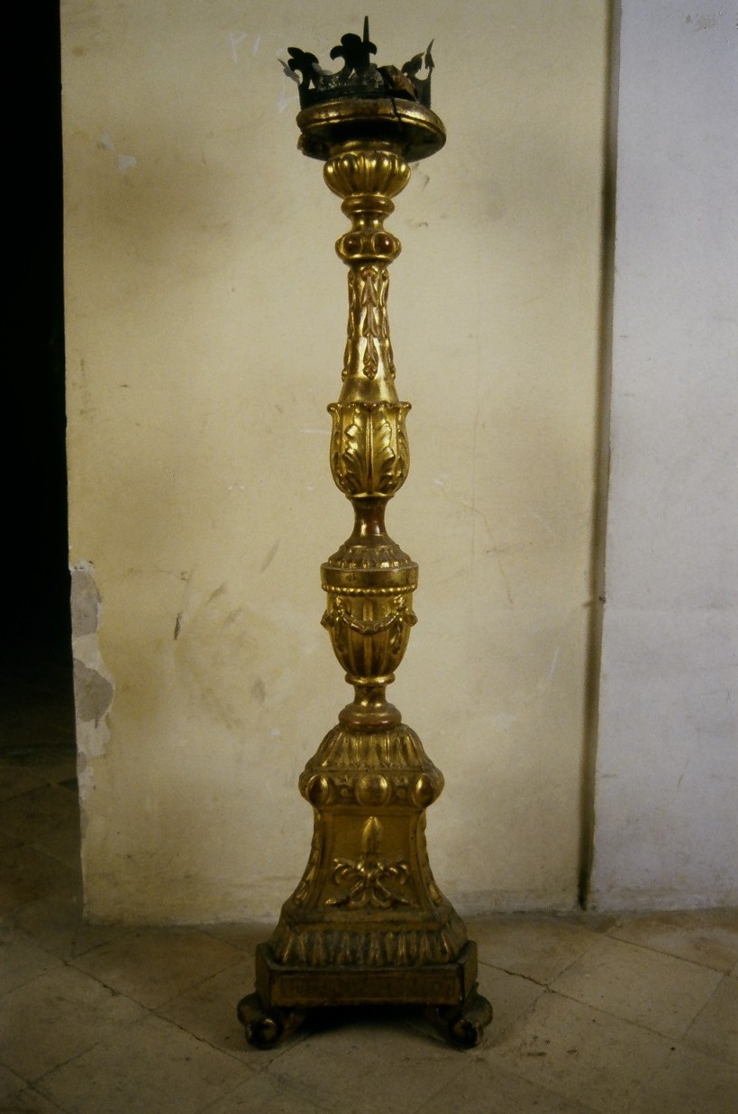 candeliere, serie - bottega marchigiana (fine/inizio secc. XVIII/ XIX)