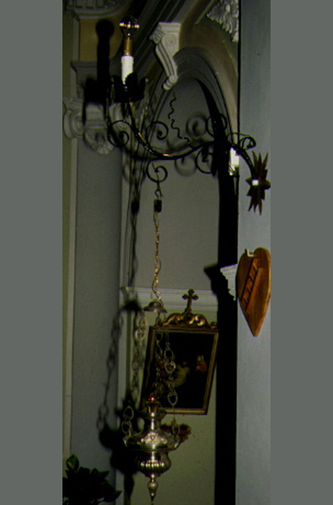 lampada pensile, coppia - ambito marchigiano (prima metà sec. XX)