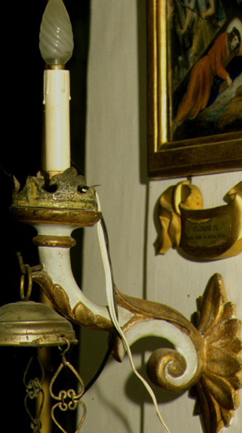 candeliere da parete, coppia - ambito marchigiano (sec. XIX)