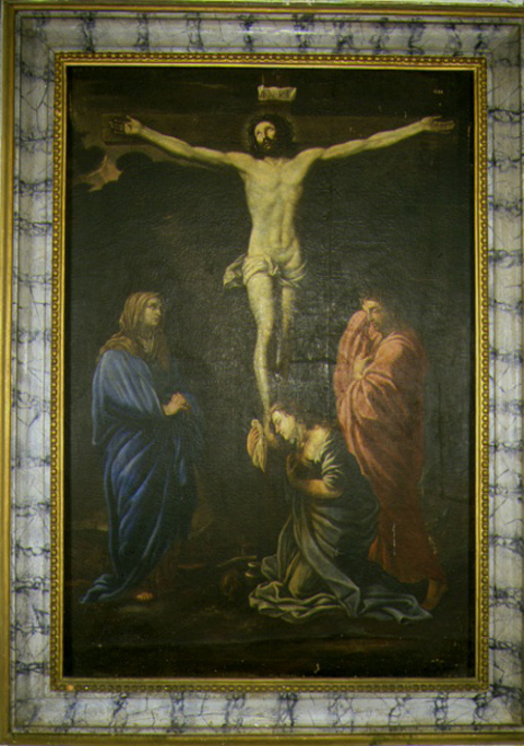 Crocifissione (dipinto, elemento d'insieme) - bottega marchigiana (fine sec. XVII)