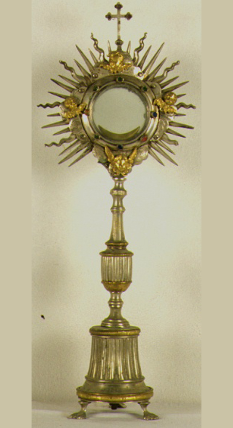 ostensorio - a raggiera - ambito marchigiano (sec. XIX)