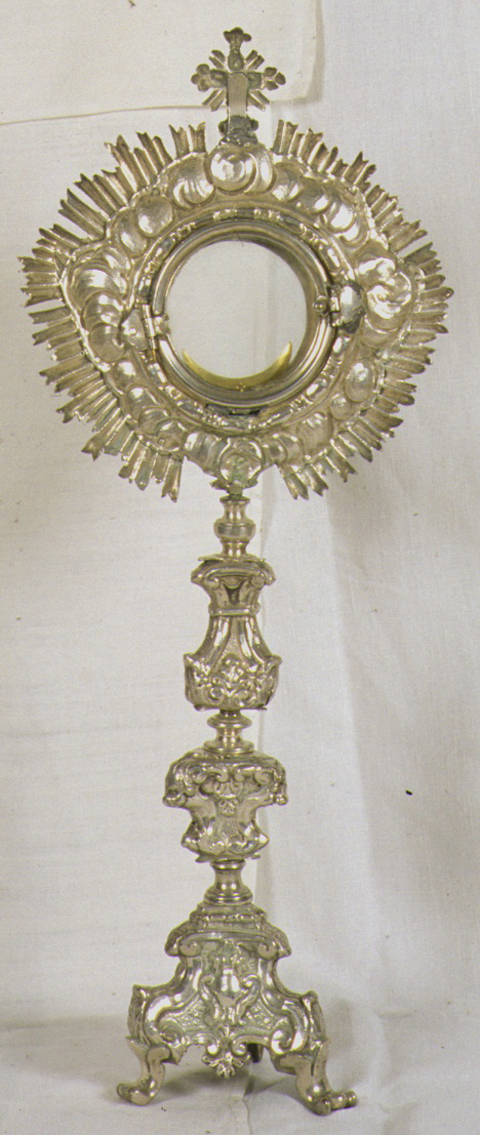 ostensorio - a raggiera - ambito marchigiano (sec. XVIII)