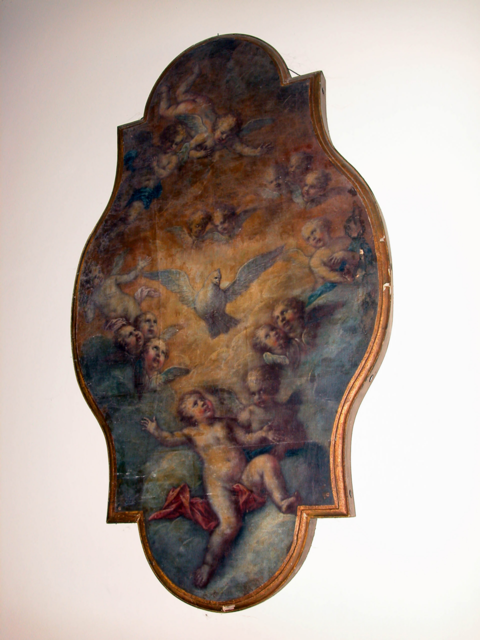 colomba dello Spirito Santo e cherubini (dipinto) di Simonetti Domenico detto Magatta (sec. XVIII)