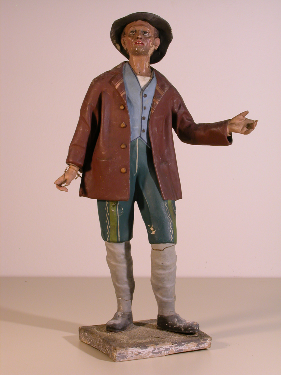 figura maschile (statuetta di presepio, elemento d'insieme) - bottega pugliese (sec. XIX)