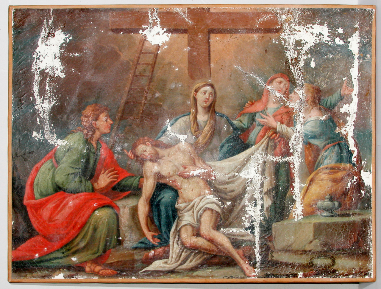 stazione XIII: Gesù deposto dalla croce (dipinto, elemento d'insieme) - ambito marchigiano (sec. XVII)