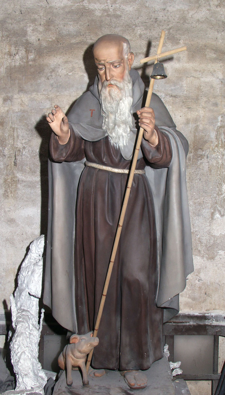 Sant'Antonio Abate (statua processionale) - bottega marchigiana (prima metà sec. XX)